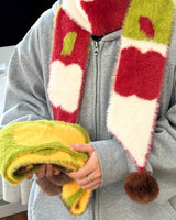 Boogzel Apparel Fuzzy Apple Pattern Knit Scarf, view 2