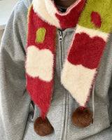 Boogzel Apparel Fuzzy Apple Pattern Knit Scarf, view 3
