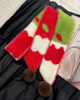 Boogzel Apparel Fuzzy Apple Pattern Knit Scarf, view 5