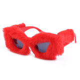 Boogzel Apparel Fuzzy Cat Eye Sunglasses, view 3