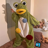 Boogzel Apparel Fuzzy Green and Yellow Party Frog Onesie, view 3