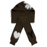 Boogzel Apparel Fuzzy Heart Knit Hooded Scarf, view 2