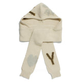 Boogzel Apparel Fuzzy Heart Knit Hooded Scarf, view 3