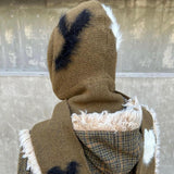 Boogzel Apparel Fuzzy Heart Knit Hooded Scarf, view 4