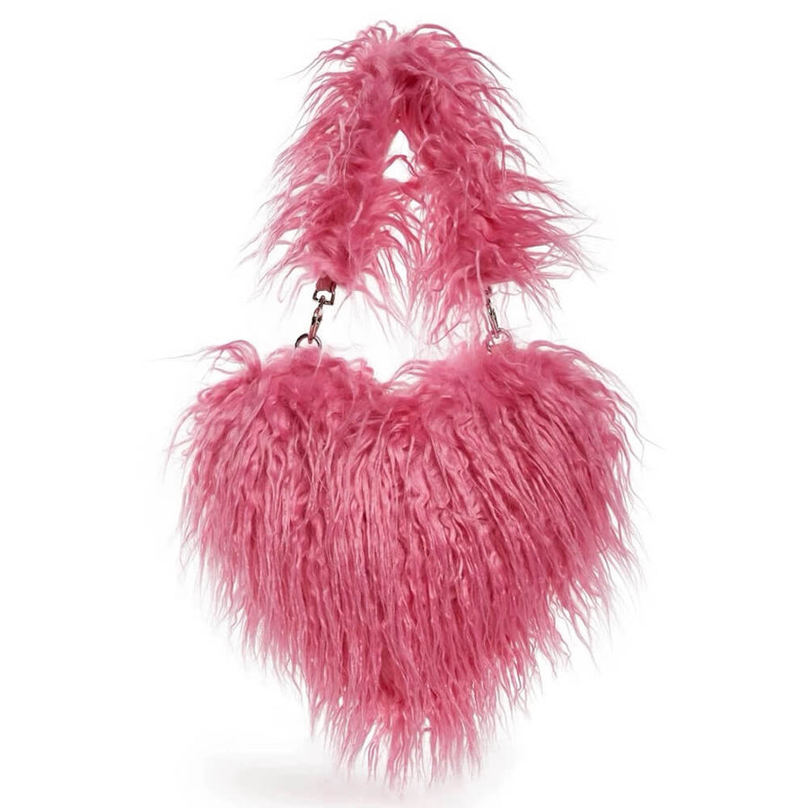 Boogzel Apparel Fuzzy Heart Shaped Bag