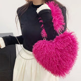 Boogzel Apparel Fuzzy Heart Shaped Bag, view 3