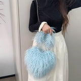 Boogzel Apparel Fuzzy Heart Shaped Bag, view 5