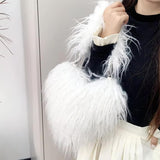Boogzel Apparel Fuzzy Heart Shaped Bag, view 6