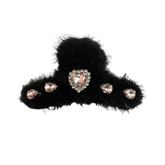 Boogzel Apparel Fuzzy Rhinestone Hair Claw