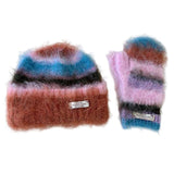 Boogzel Apparel Fuzzy Striped Beanie Hat & Gloves Set, view 2