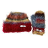 Boogzel Apparel Fuzzy Striped Beanie Hat & Gloves Set, view 3