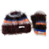 Boogzel Apparel Fuzzy Striped Beanie Hat & Gloves Set, view 4