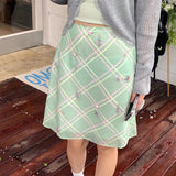 Boogzel Apparel Garden Of Envy Mint Green Plaid Skirt, view 5