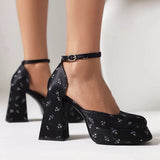 Boogzel Apparel Gardens in Bloom Mary Jane Platform Heels, view 3