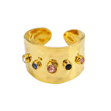Boogzel Apparel Gemstones Wide Ring, view 2