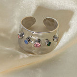 Boogzel Apparel Gemstones Wide Ring, view 3