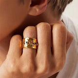 Boogzel Apparel Gemstones Wide Ring, view 5