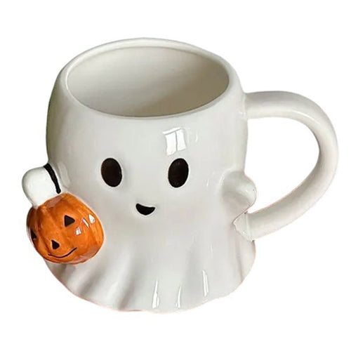 Boogzel Apparel Ghost with Pumpkin Ceramic Mug