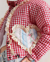 Boogzel Apparel Gingham Heart Pocket Jacket, view 3