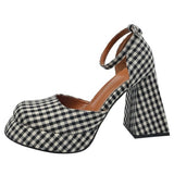 Boogzel Apparel Gingham Mary Jane Platform Heels, view 2
