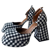 Boogzel Apparel Gingham Mary Jane Platform Heels, view 5