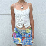 Boogzel Apparel Provence Picnic Gingham Mini Skirt, view 4