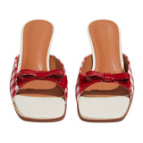 Boogzel Apparel Gingham Picnic Bow Heeled Mules, view 4