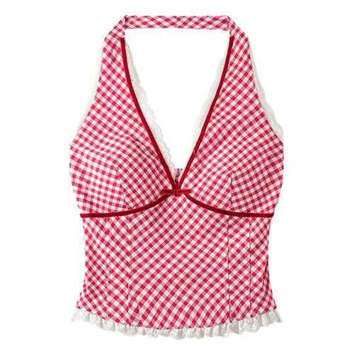 Boogzel Apparel Gingham Picnic Halter Top