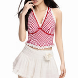 Boogzel Apparel Gingham Picnic Halter Top, view 3