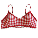 Boogzel Apparel Gingham Picnic Ruffle Bra Top, view 2