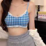 Boogzel Apparel Gingham Picnic Ruffle Bra Top, view 4