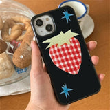 Boogzel Apparel Gingham Strawberry iPhone Case, view 2