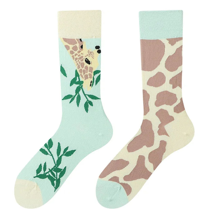 Boogzel Apparel Giraffe Mismatched Socks