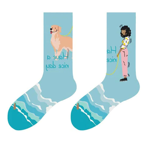 Boogzel Apparel Girl with Dog Socks