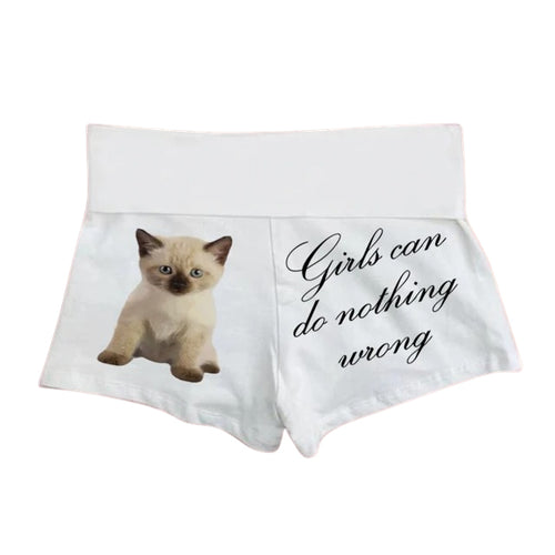 Boogzel Apparel Girls Can Do Nothing Wrong Kitten Shorts