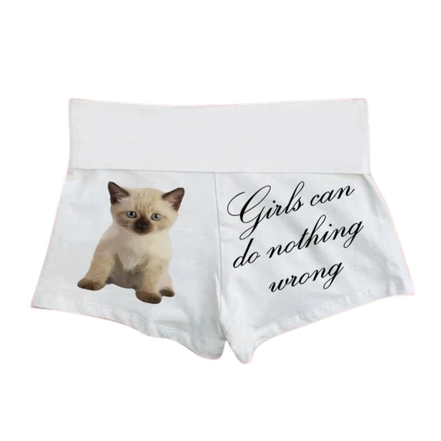 Boogzel Apparel Girls Can Do Nothing Wrong Kitten Shorts