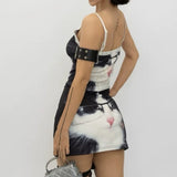 Boogzel Apparel Glasses Cat Print Micro Skirt, view 5