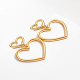Boogzel Apparel Gold Heart Earrings, view 2