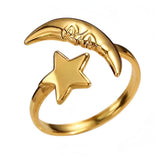 Boogzel Apparel Gold Star Moon Ring, view 3