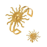 Boogzel Apparel Gold Sun Bracelet and Ring Set, view 4
