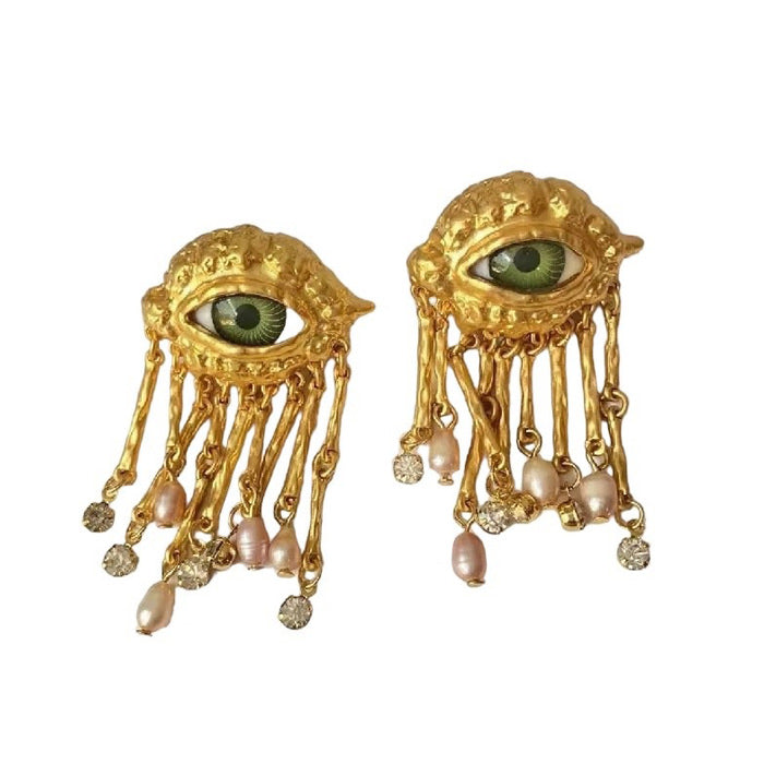 Boogzel Apparel Golden Eye Earrings