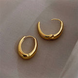 Boogzel Apparel Golden Hoop Earrings, view 4