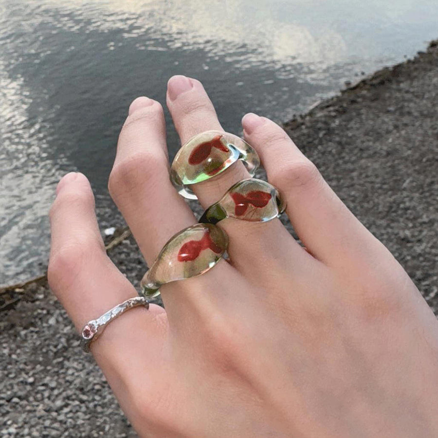 Boogzel Apparel Goldfish Clear Resin Ring