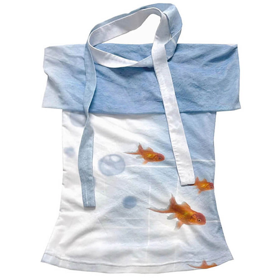 Boogzel Apparel Goldfish Print Off-Shoulder Top