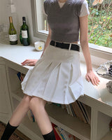 Boogzel Apparel Good Manners Knee-Length Pleated Skirt, view 4