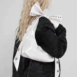 Boogzel Apparel Gossip Goes Around Bow Shoulder Bag, view 3