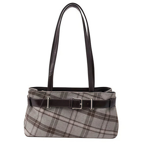 Boogzel Apparel Gossip Goes Around Plaid Belted Bag