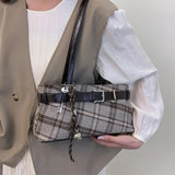 Boogzel Apparel Gossip Goes Around Plaid Belted Bag, view 3