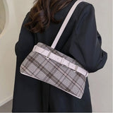 Boogzel Apparel Gossip Goes Around Plaid Belted Bag, view 5