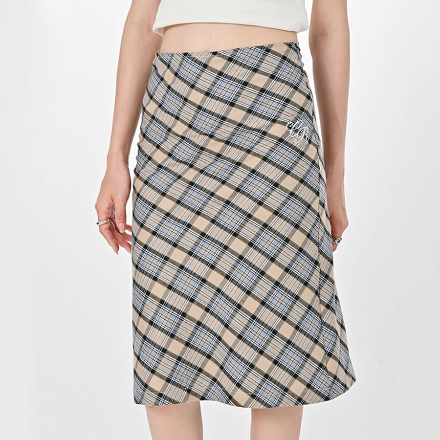 Boogzel Apparel Gossip Goes Around Plaid Midi Skirt